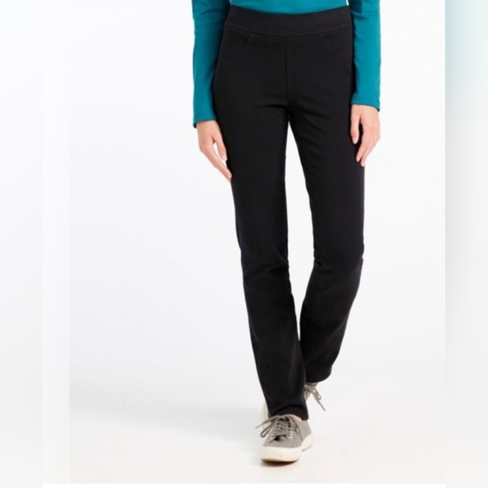 L.L. Bean NEW Womens 10 Black Super Stretch Slim Classic Fit Pull On Denim Jeans